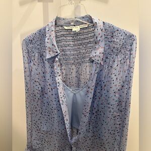 Veronica Beard Light Blue Floral Shirt